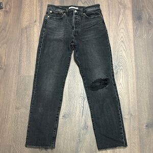 Levi’s Wedgie Straight Black Distressed Jeans 27